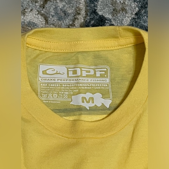 Drake Performance Fishing yellow tshirt. Medium. Excellent used condition - Picture 5 of 6